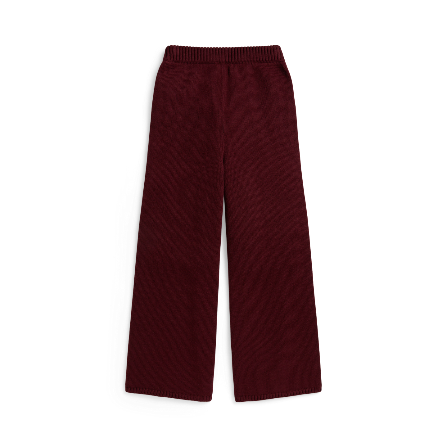 Детские брюки Ralph Lauren Logo Cotton-Blend Wide-Leg, цвет: Рубиновый разноцветный — фото 1