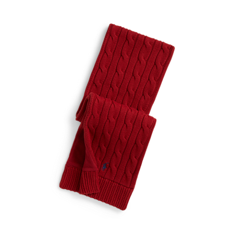 Детский шарф Ralph Lauren Cable-Knit Cotton, цвет: Красный