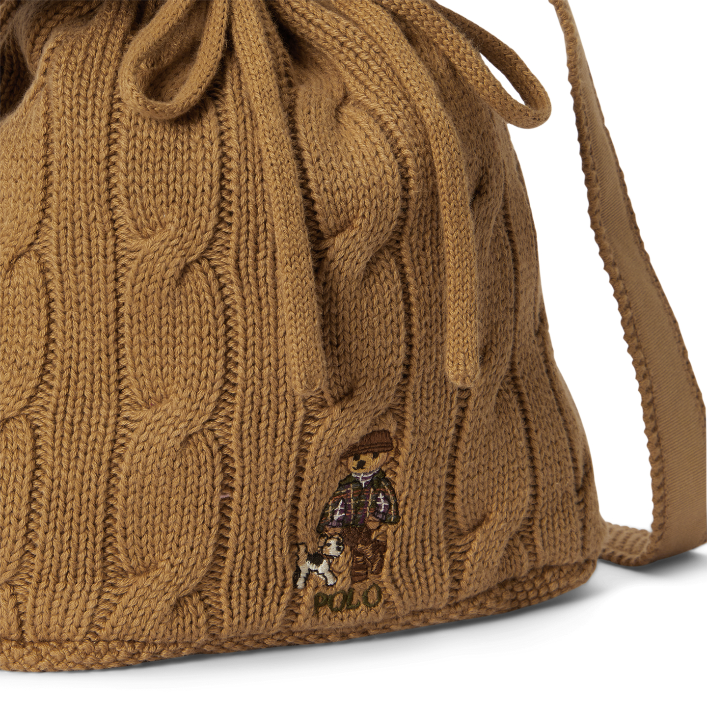 Детская сумка Ralph Lauren Cable-Knit Cotton Polo Bear, цвет: Рыжевато-коричневый — фото 3