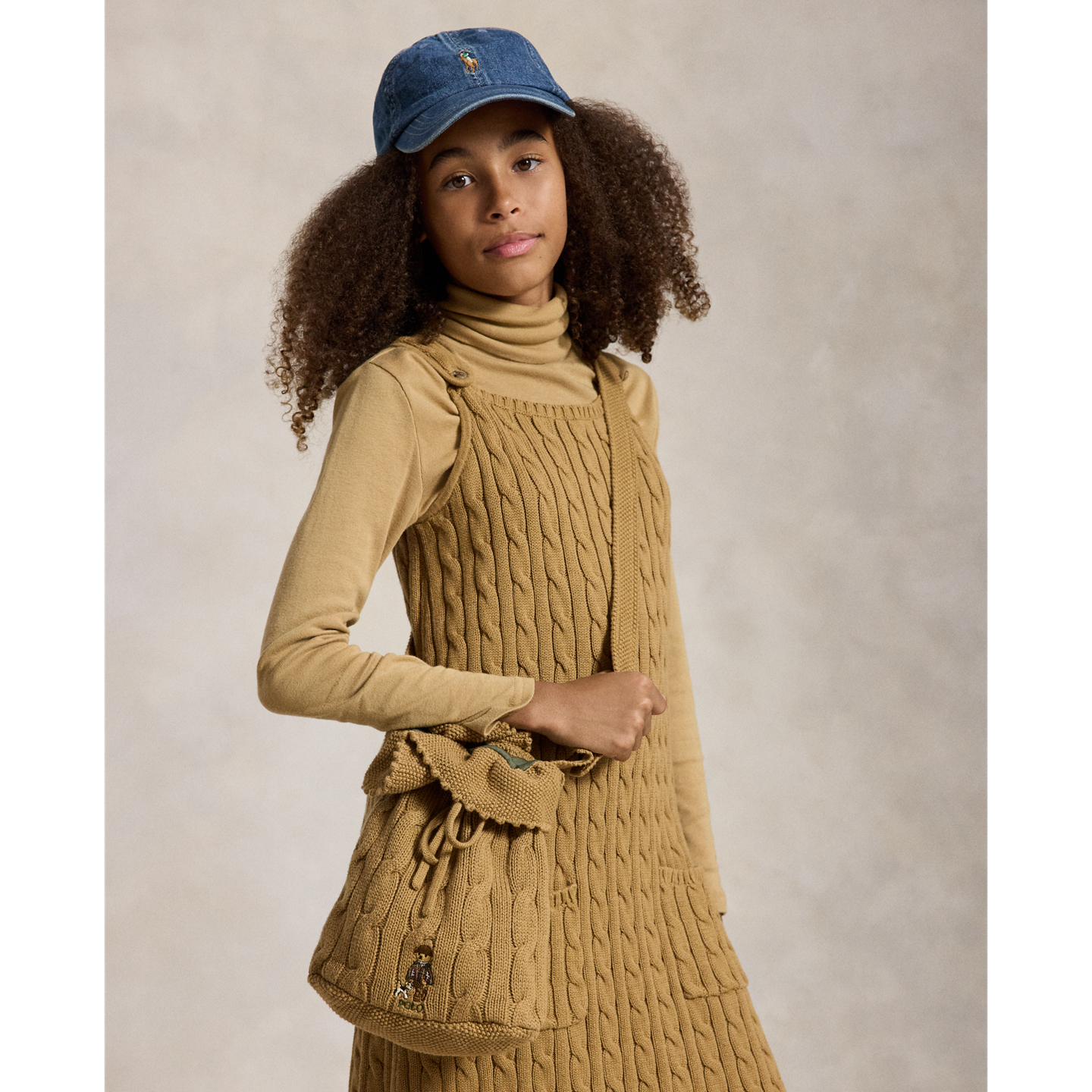 Детская сумка Ralph Lauren Cable-Knit Cotton Polo Bear, цвет: Рыжевато-коричневый — фото 4