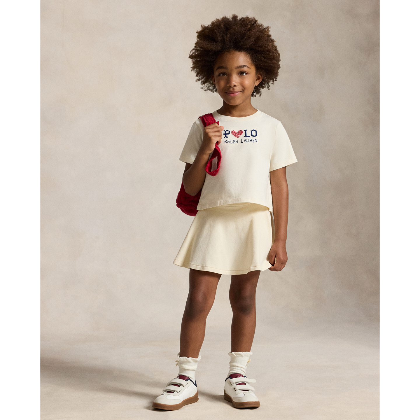 Детская сумка Ralph Lauren Cable-Knit Cotton Drawstring Bucket, цвет: Красный — фото 6