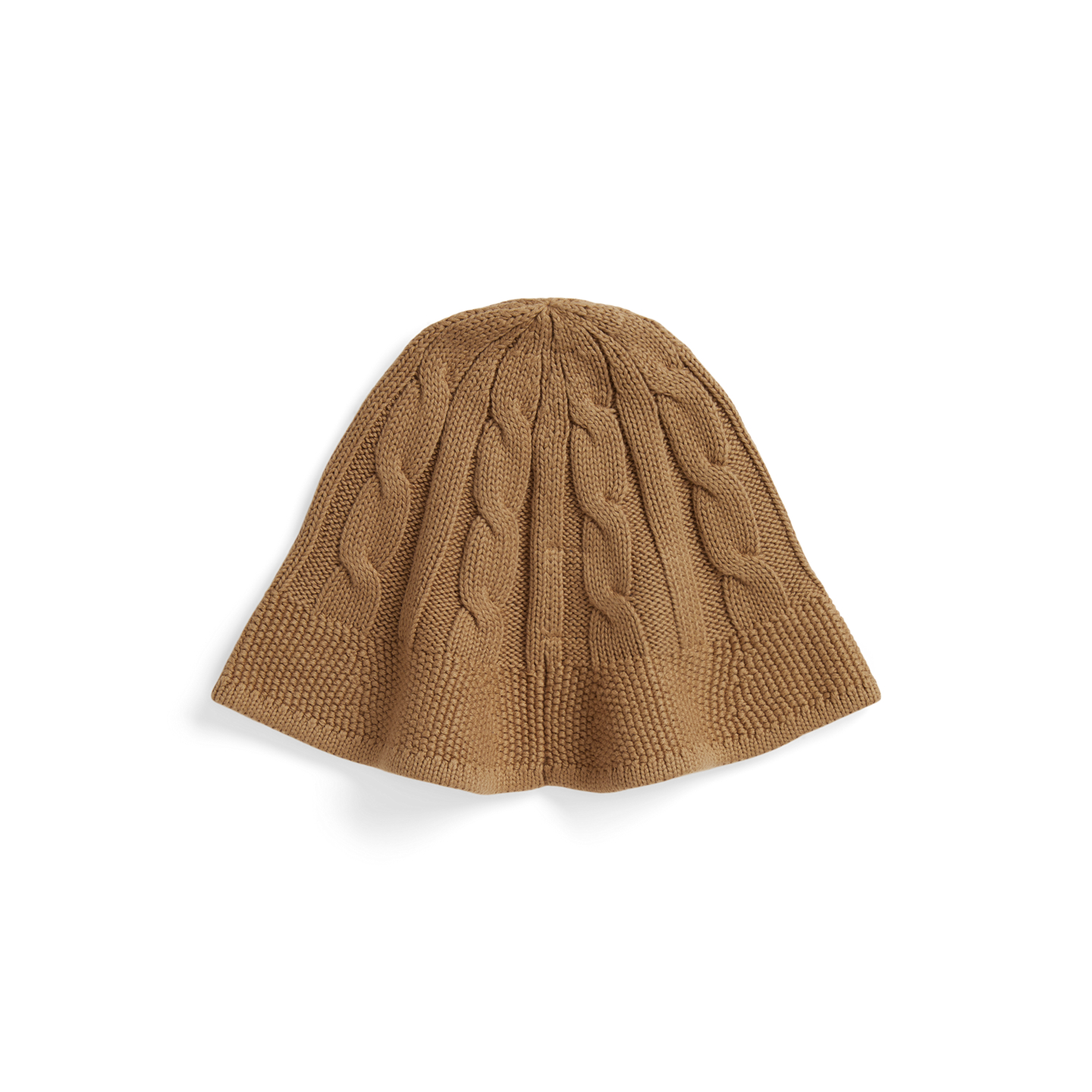 Детская панама Ralph Lauren Polo Bear Cable-Knit Cotton Bucket Hat, цвет: Рыжевато-коричневый — фото 1