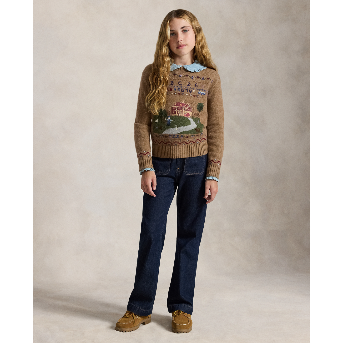Детские джинсы Ralph Lauren Logo Flared Denim, цвет: Варёный — фото 4