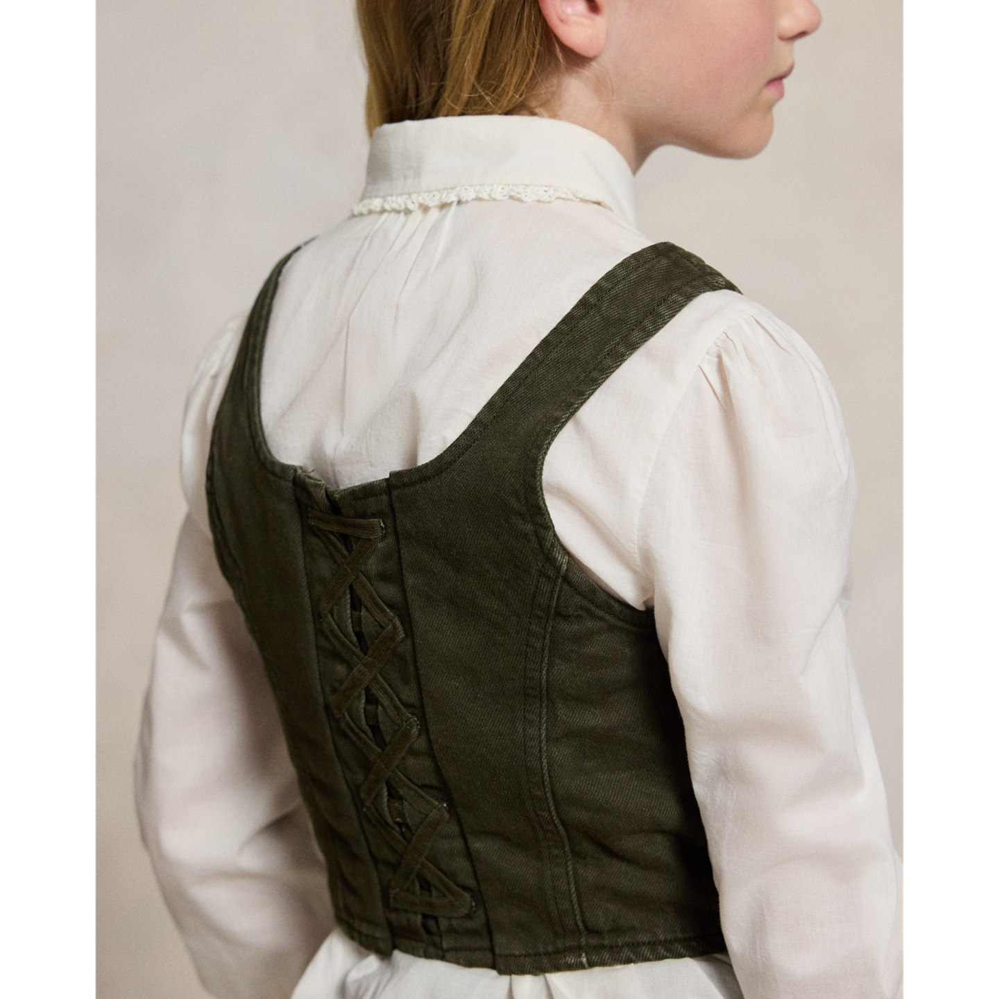 Детский топ Ralph Lauren Sleeveless Denim, цвет: Варёный — фото 3