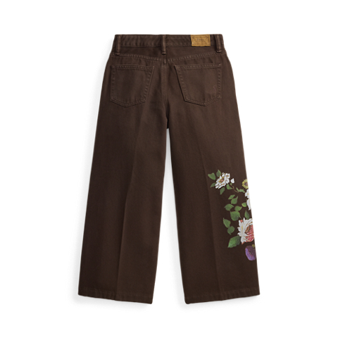 Детские джинсы Ralph Lauren Floral Cropped Wide-Leg, цвет: Варёный