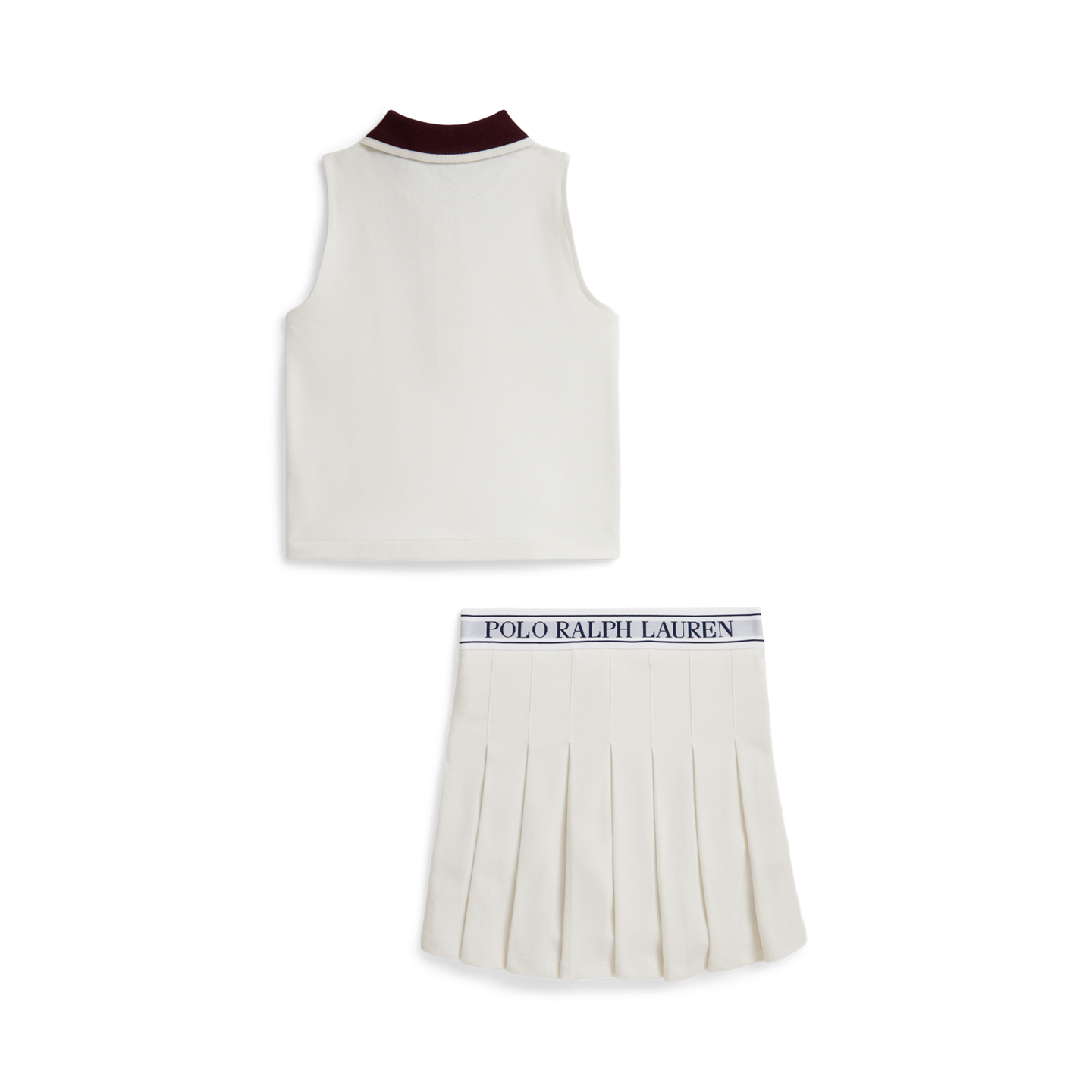 Детские комплекты Ralph Lauren Stretch Mesh Boxy Polo Shirt & Skort, цвет: Белый — фото 1