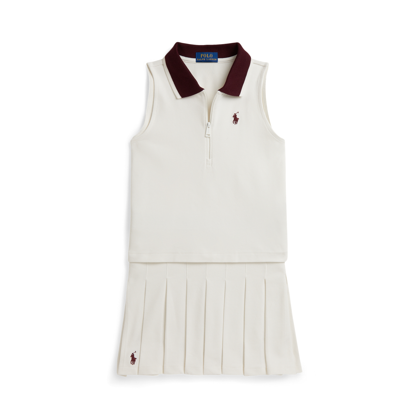 Детские комплекты Ralph Lauren Stretch Mesh Boxy Polo Shirt & Skort, цвет: Белый — фото 3