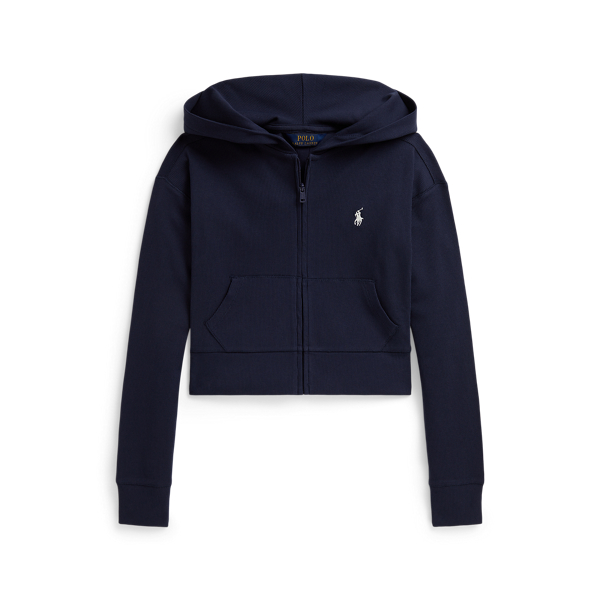 Refined Navy Ribbed Boxy Full-Zip Hoodie Girls 7-16 1
