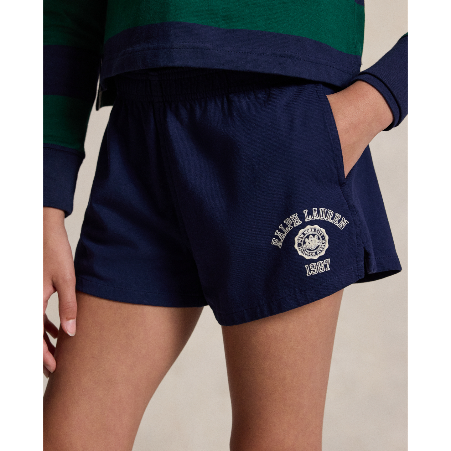 Шорты Ralph Lauren Cotton Jersey Graphic Short, цвет: Тёмно-синий — фото 3