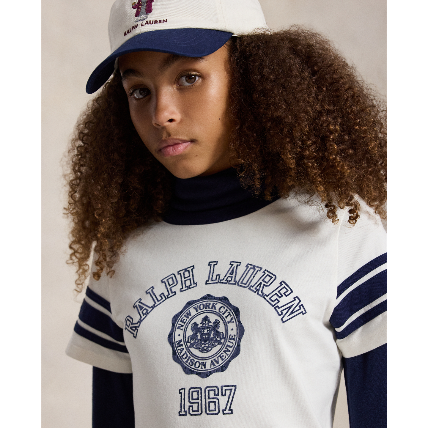 Детское платье Ralph Lauren Graphic Cotton Jersey Midi, цвет: Nevis — фото 3