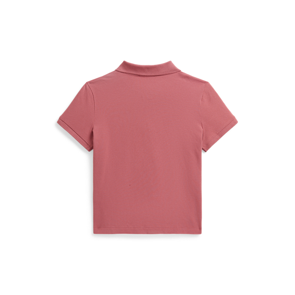 Canvas Pink Boxy Big Pony Stretch Mesh Polo Shirt Girls 7-16 2