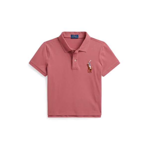Canvas Pink Boxy Big Pony Stretch Mesh Polo Shirt Girls 7-16 1