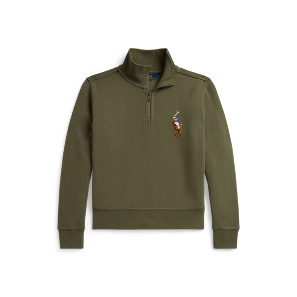 Cruise Olive Quarter-Zip Fleece Pullover Girls 7-16 1