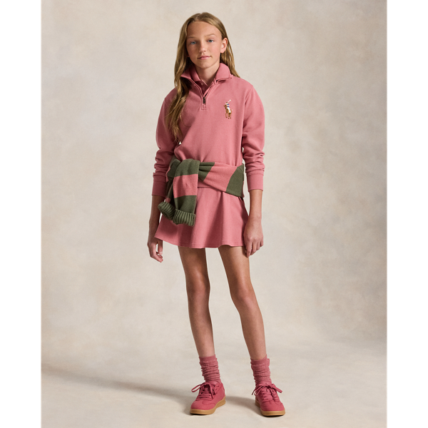 Jersey de felpa con cremallera corta Girls 7-14 Years en Rosa loneta 4