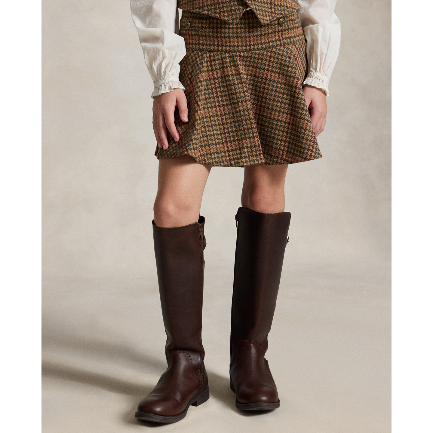 Детская юбка-шорты Ralph Lauren Plaid Double-Knit Skort, цвет: Tweed — фото 2
