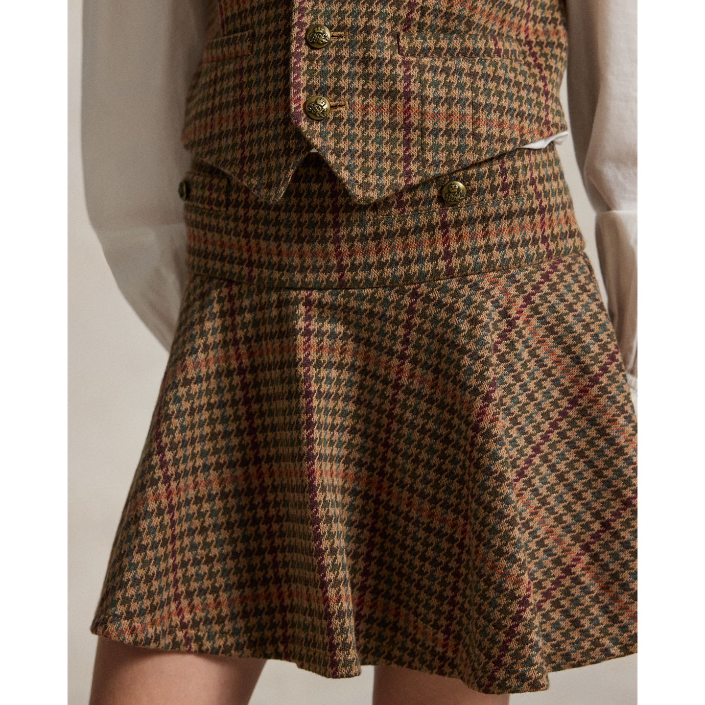 Детская юбка-шорты Ralph Lauren Plaid Double-Knit Skort, цвет: Tweed — фото 3