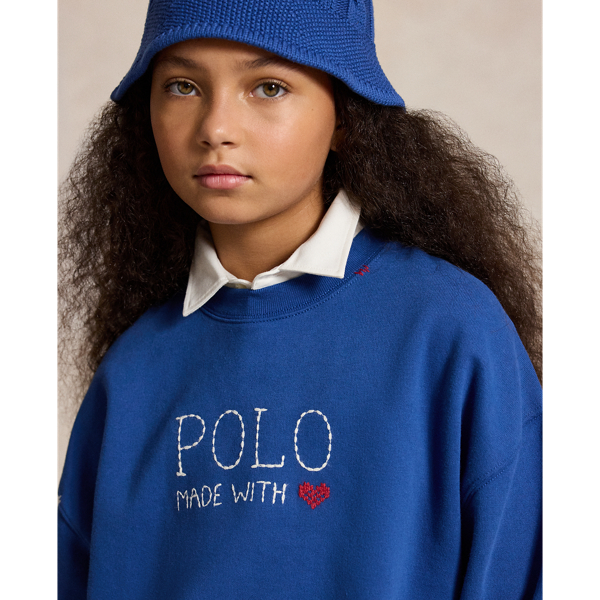 Fleece-Sweatshirt mit Logo Girls 7-14 Years in Verwaschenes Azurblau 5