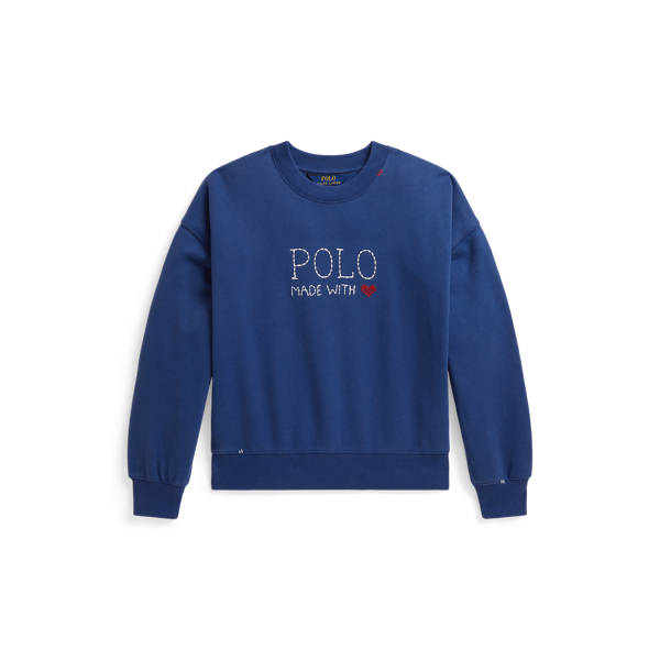 Fleece-Sweatshirt mit Logo Girls 7-14 Years in Verwaschenes Azurblau 2