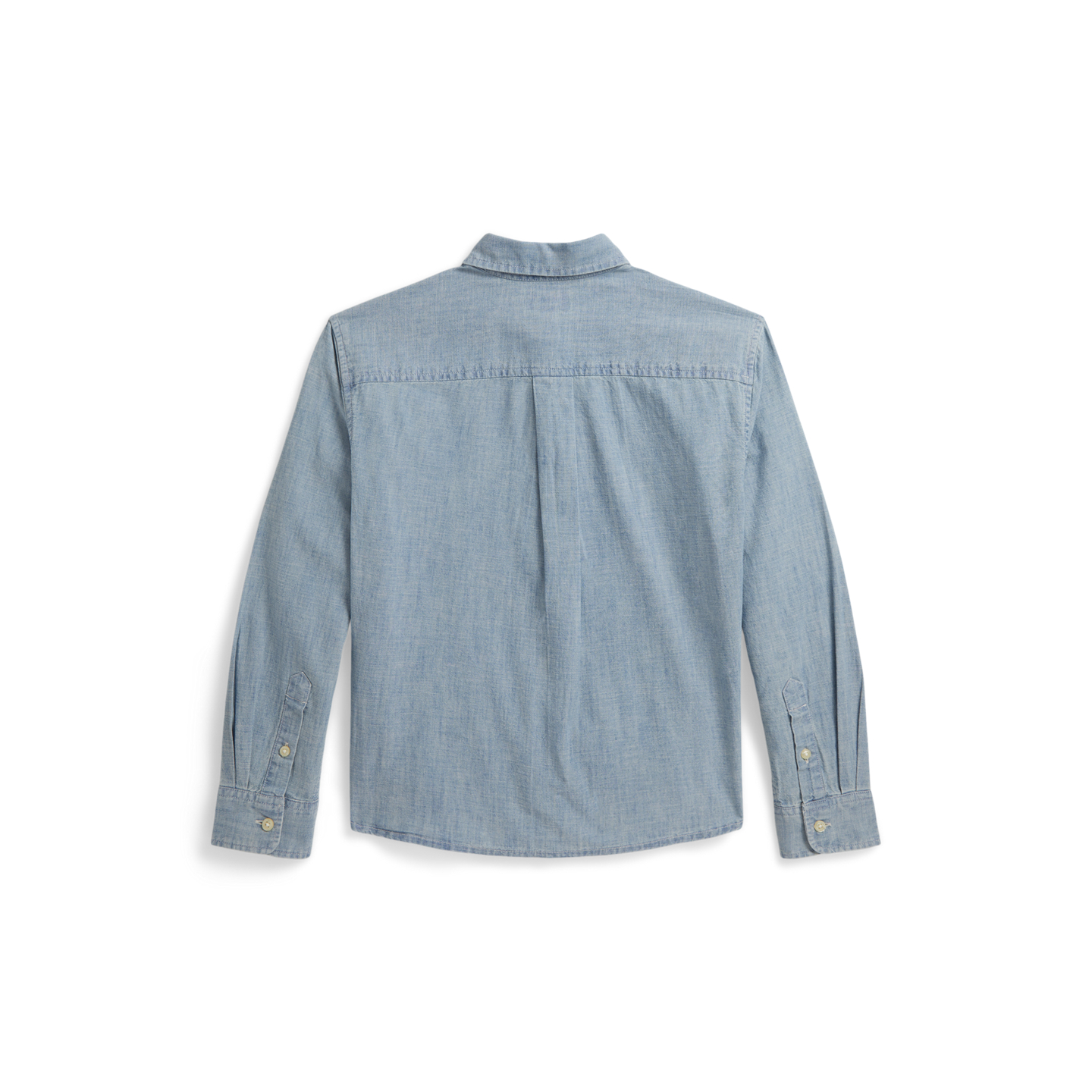 Детская рубашка Ralph Lauren Indigo Cotton Chambray Boxy, цвет: Средняя варка — фото 1