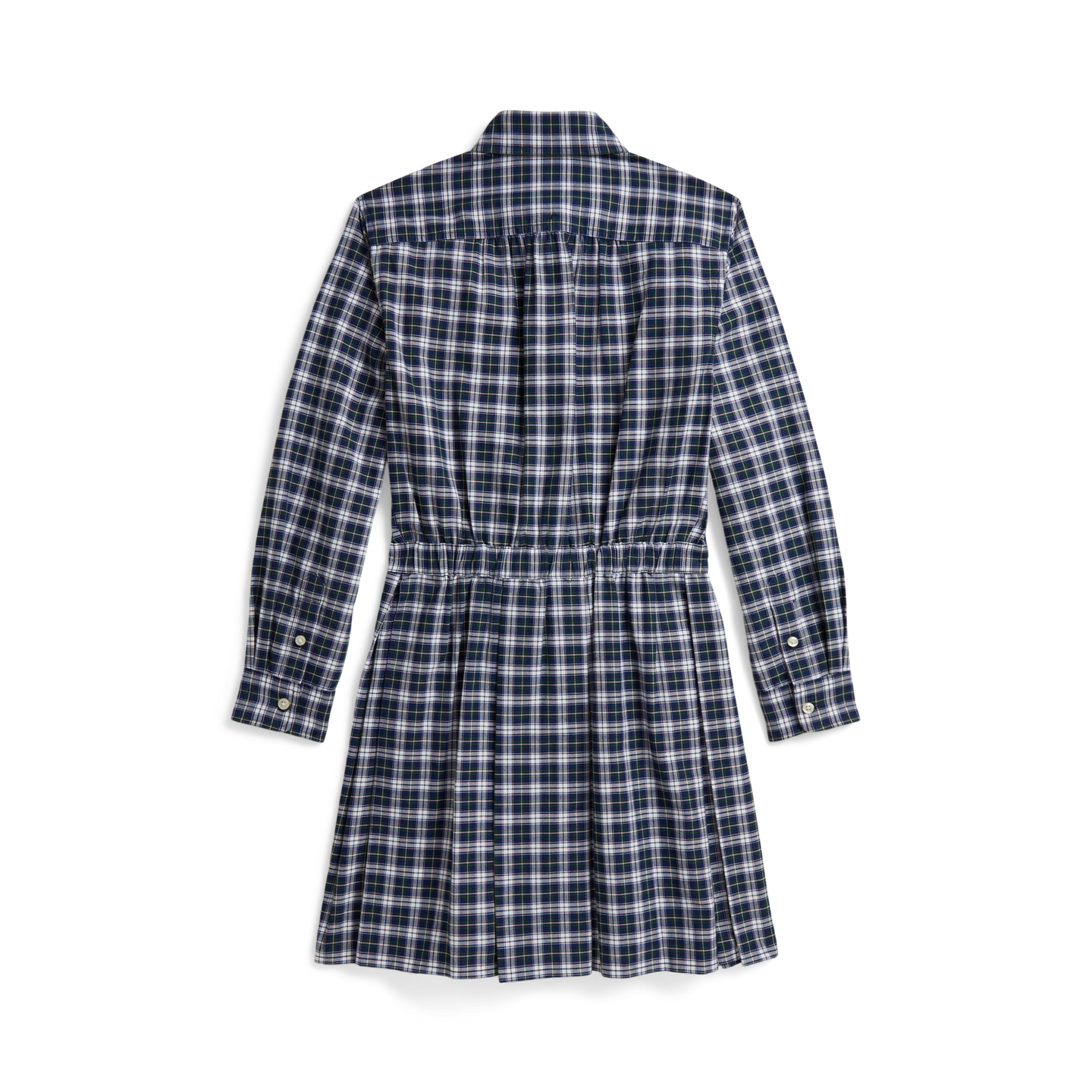 Детское платье Ralph Lauren Plaid Cotton Oxford Shirtdress, цвет: Зелёный белый разноцветный — фото 1