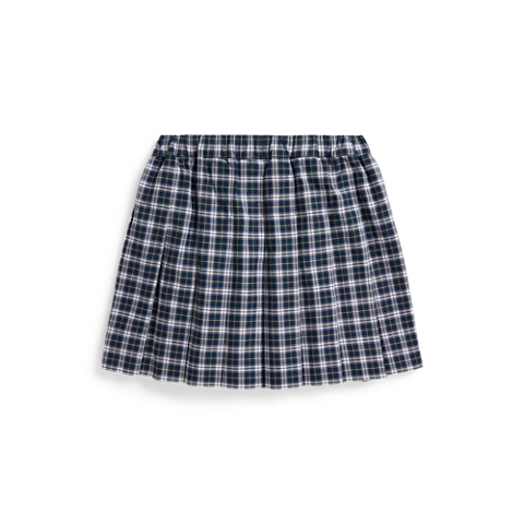Ralph Lauren Plaid Pleated Cotton Oxford Skirt