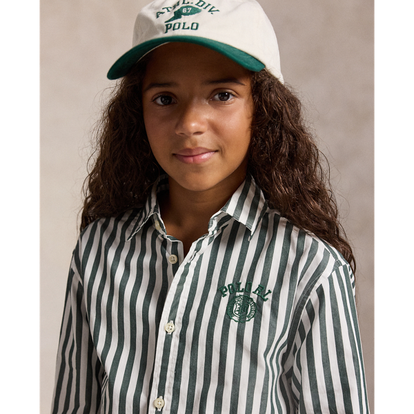 Chemise et jupe popeline de coton ray&eacute;e