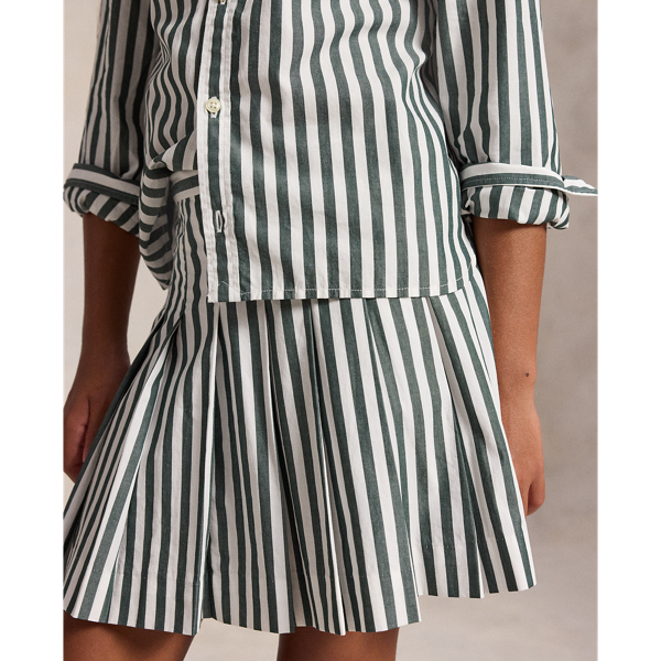 Chemise et jupe popeline de coton ray&eacute;e