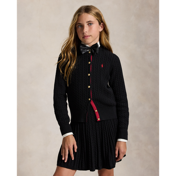 Mini-Cable Cotton Cardigan and Skirt Set