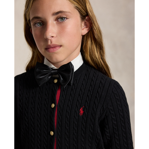 Mini-Cable Cotton Cardigan and Skirt Set
