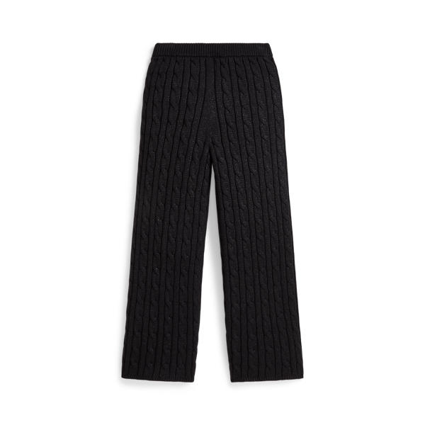 Metallic Cable-Knit Cotton Sweater Pant
