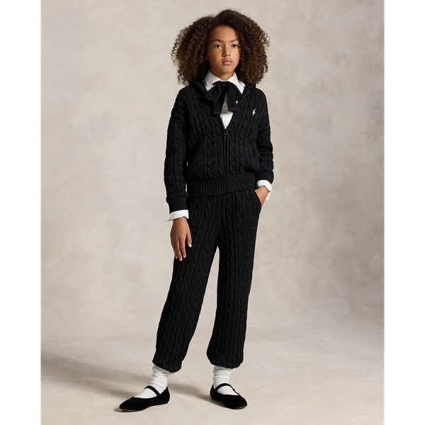 Metallic Cable-Knit Cotton Sweater Pant