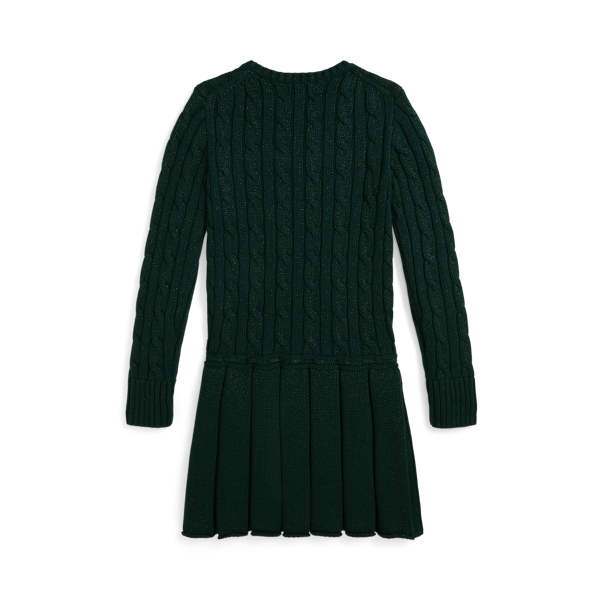 Metallic-Pulloverkleid mit Zopfmuster