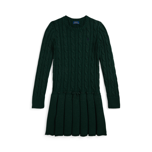 Metallic-Pulloverkleid mit Zopfmuster