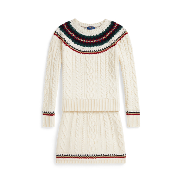 Fair Isle Cotton Jumper & Skirt