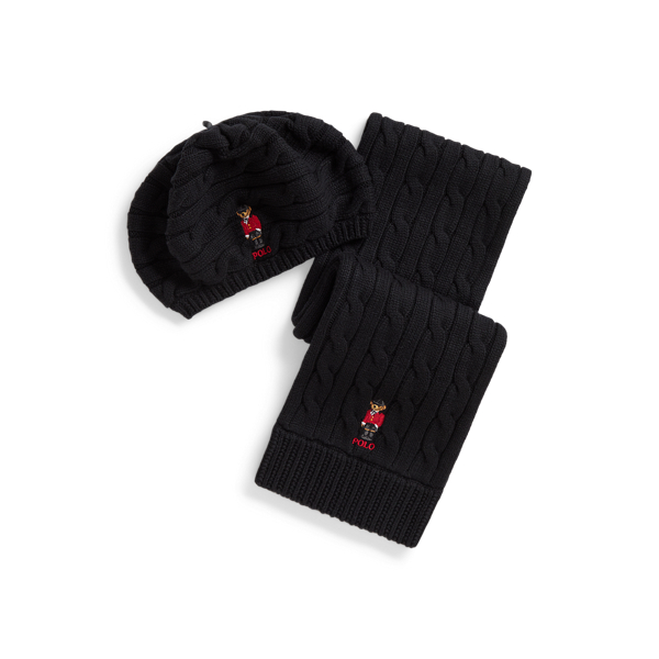 Bonnet et &eacute;charpe Polo Bear en coton
