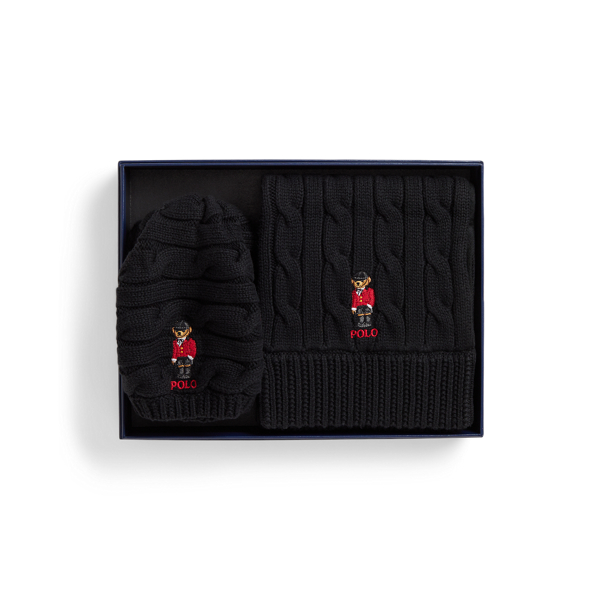 Bonnet et &eacute;charpe Polo Bear en coton