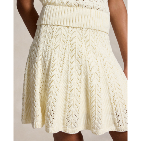 Pointelle-Knit Cotton Sweater & Skirt