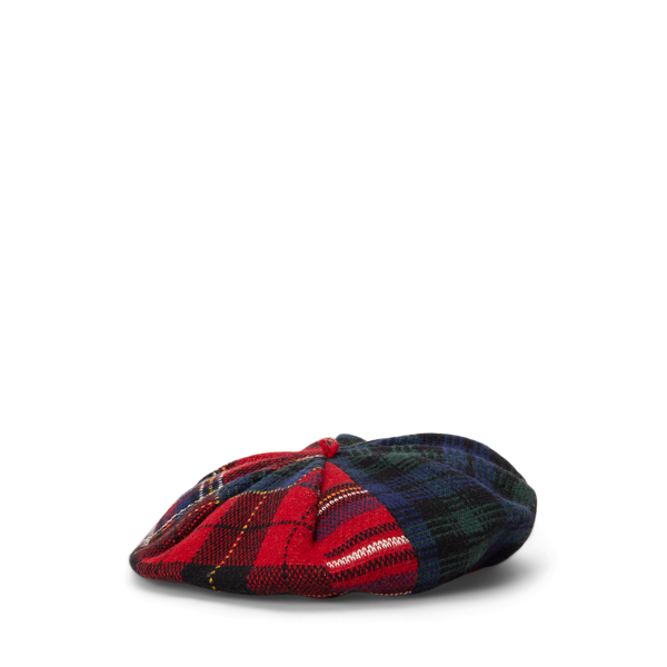 Geruite patchwork baret van katoenmix