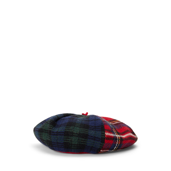 Geruite patchwork baret van katoenmix