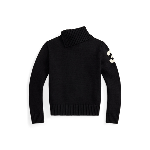 Triple-Pony Cotton Turtleneck Sweater
