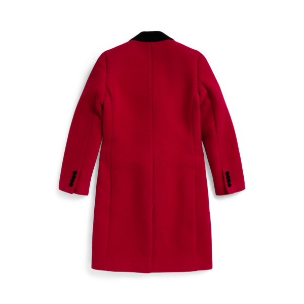 Manteau Chesterfield en laine et velours