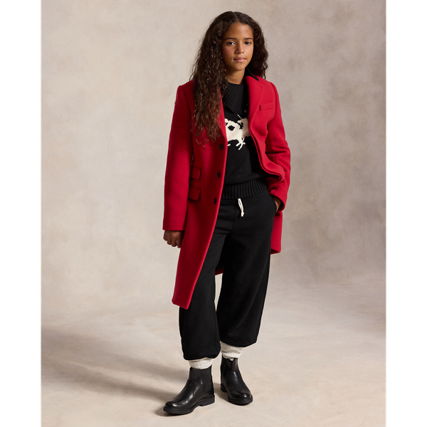 Manteau Chesterfield en laine et velours