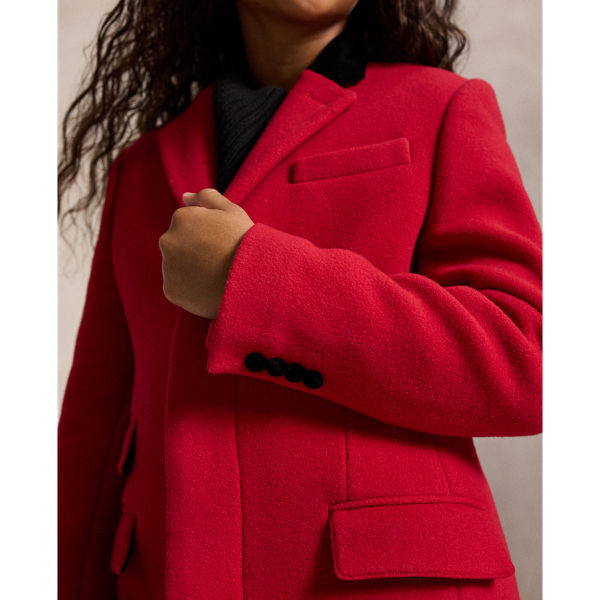 Manteau Chesterfield en laine et velours
