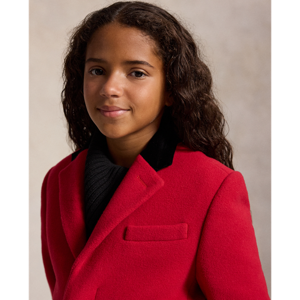 Manteau Chesterfield en laine et velours