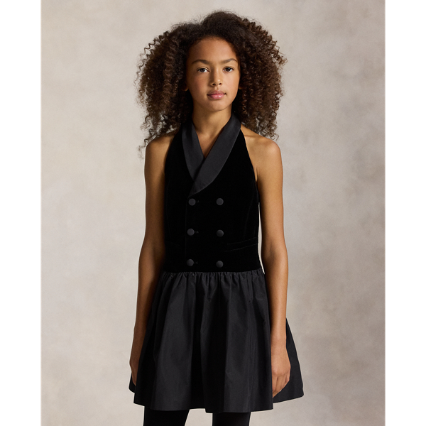Zweireihiges Kleid mit Smoking-Revers