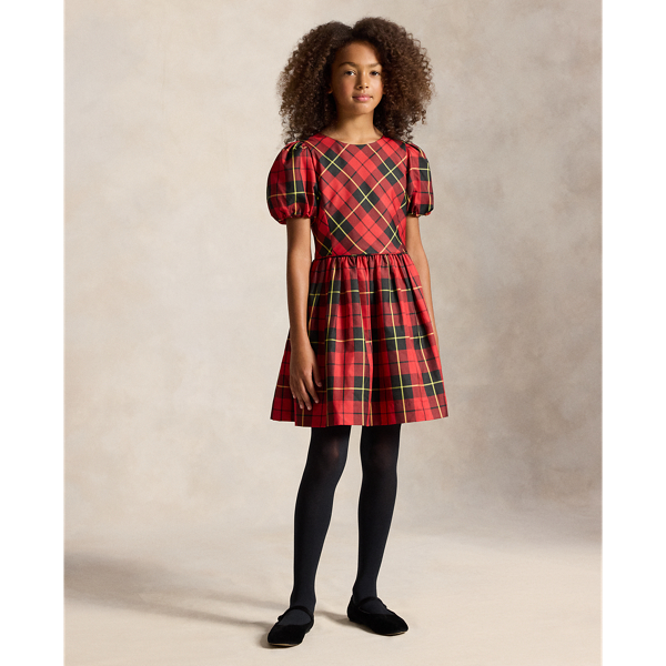 Robe &eacute;cossaise avec manches ballon