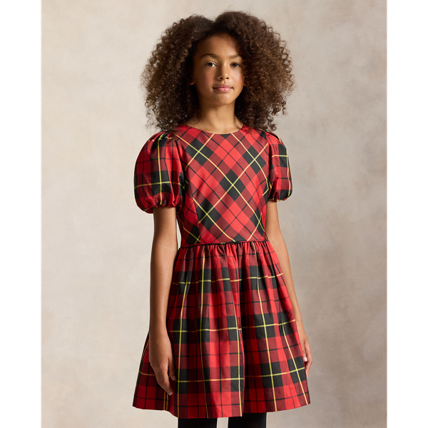Robe &eacute;cossaise avec manches ballon