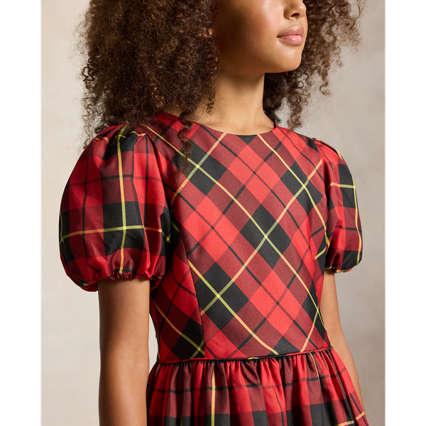 Robe &eacute;cossaise avec manches ballon
