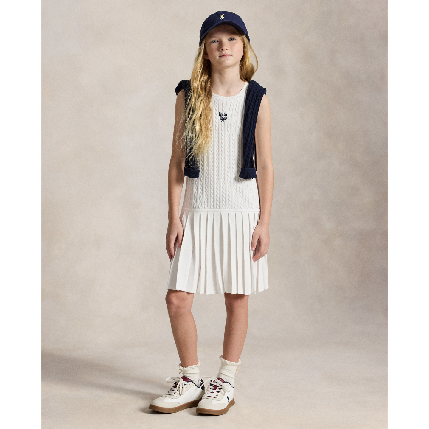 Детское платье Ralph Lauren US Open Cotton Sweater Dress, цвет: Белый — фото 4
