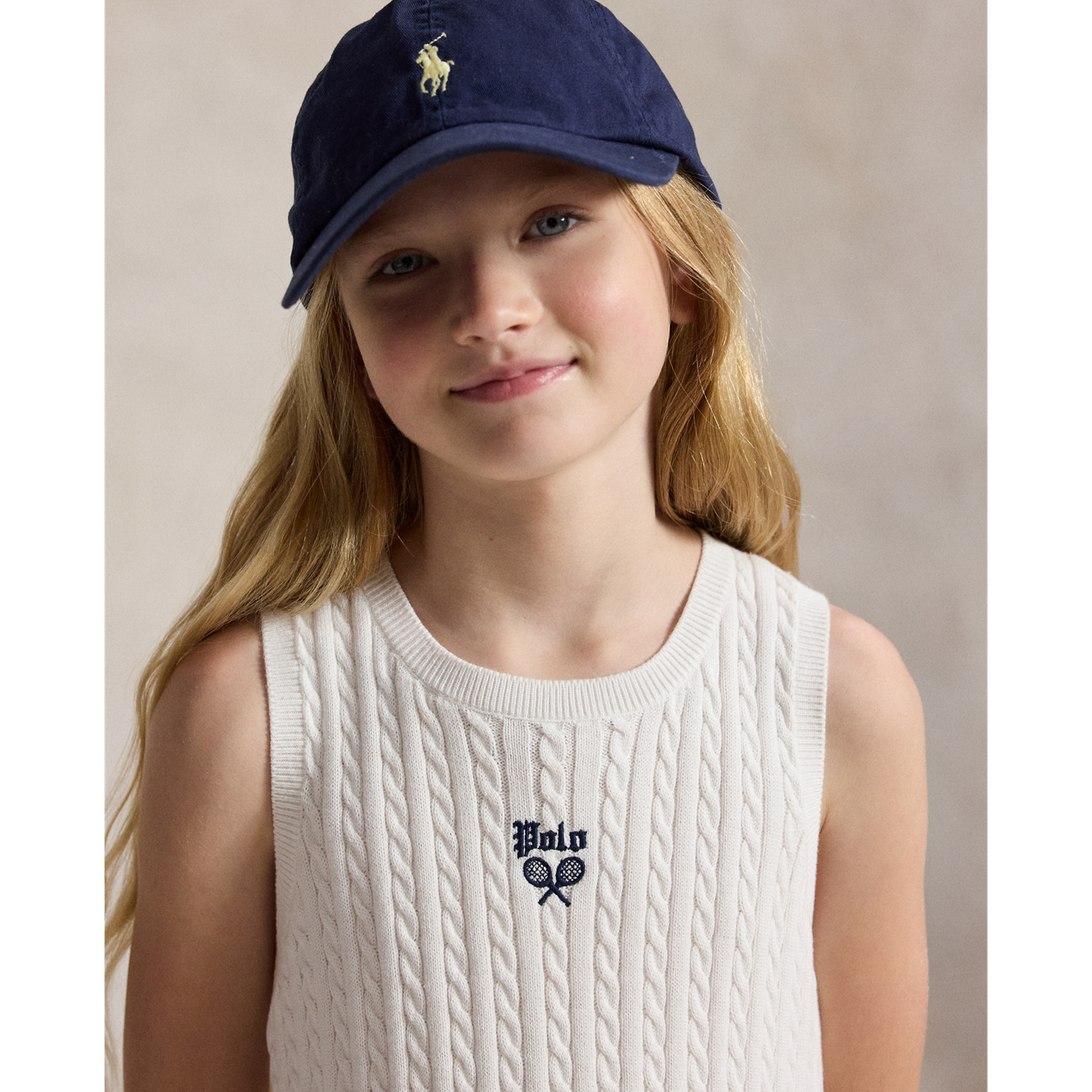 Детское платье Ralph Lauren US Open Cotton Sweater Dress, цвет: Белый — фото 3